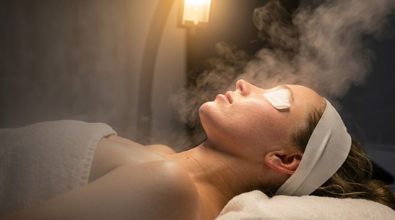 A Dewskin facial in progress